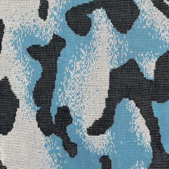 NEW MING WANG Blue and Black Abstract Knit Blazer Tailored Fit Size Petite XS - Picture 3 of 14